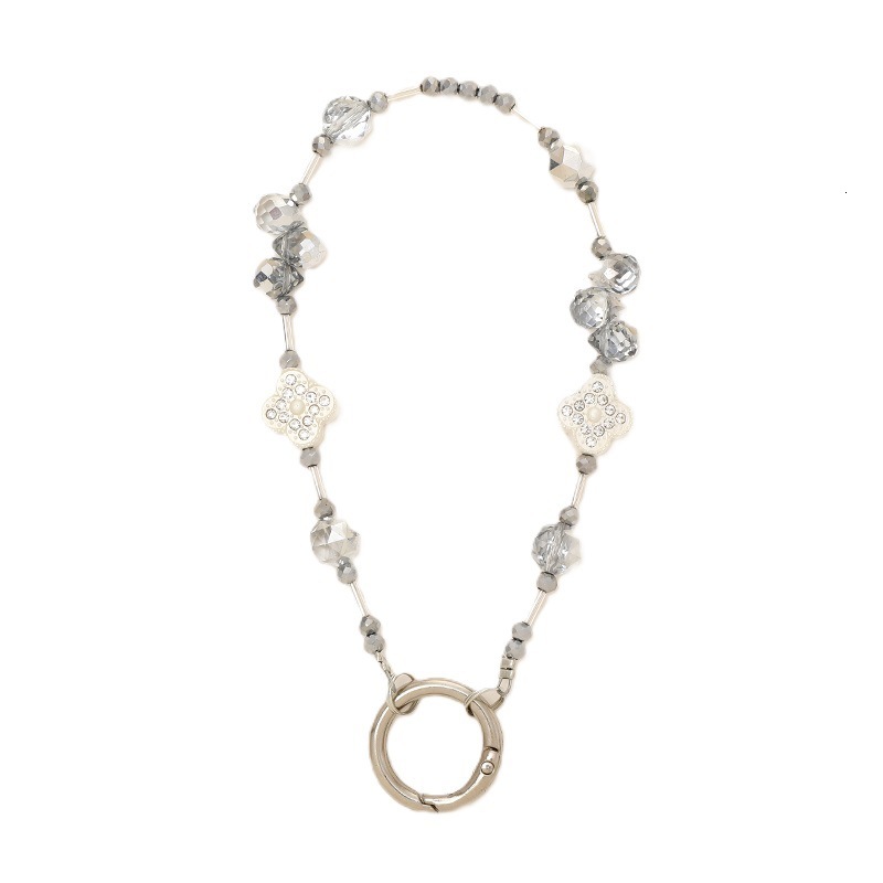 New luxury rhinestone clover pendant, niche and high-end, crystal bead bracelet, keychain, pendant chain