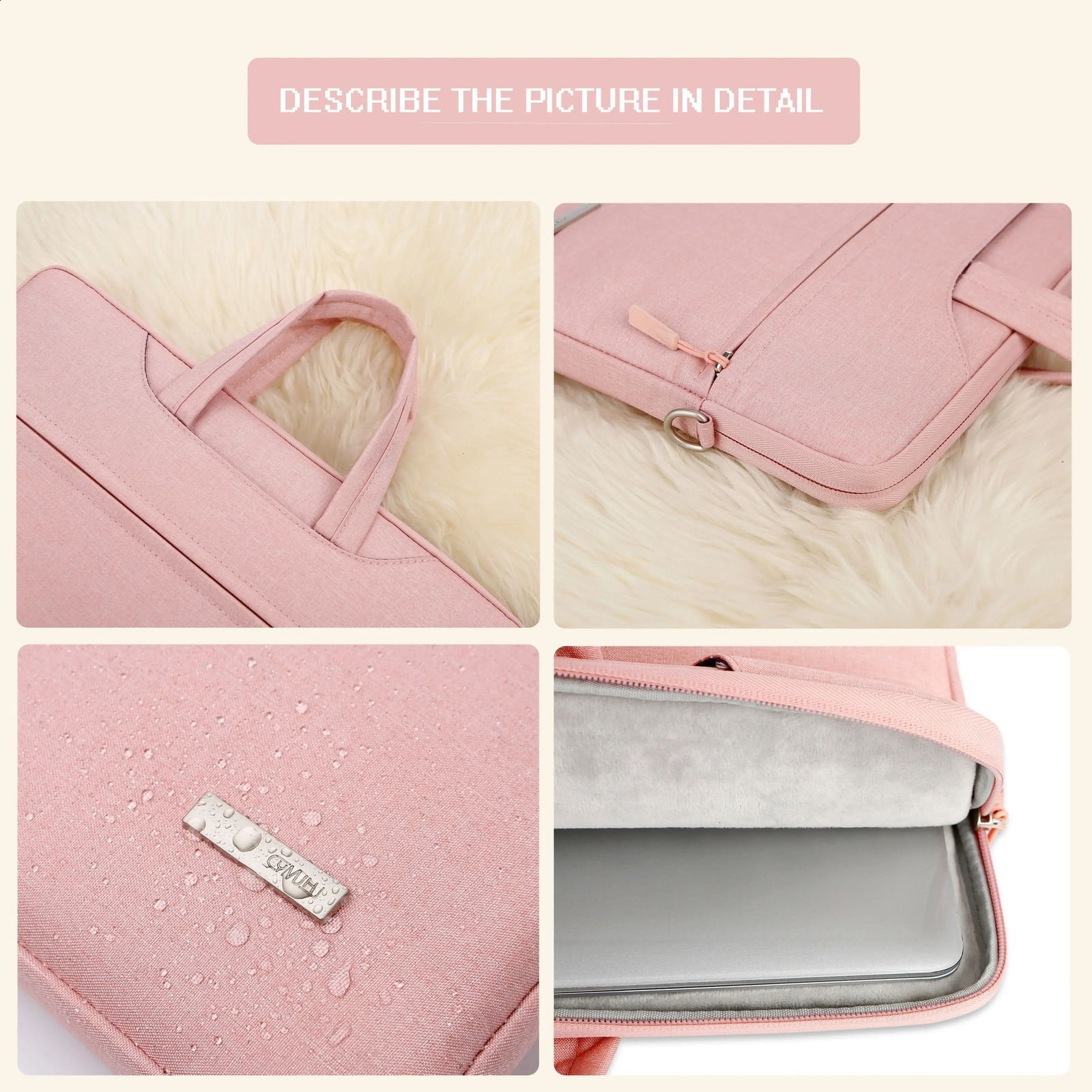 Laptop bag cover 12 13.3 15.6 14 inch shoulder bag Laptop bag suitable for Macbook Air Pro M1 handbag briefcase 240903