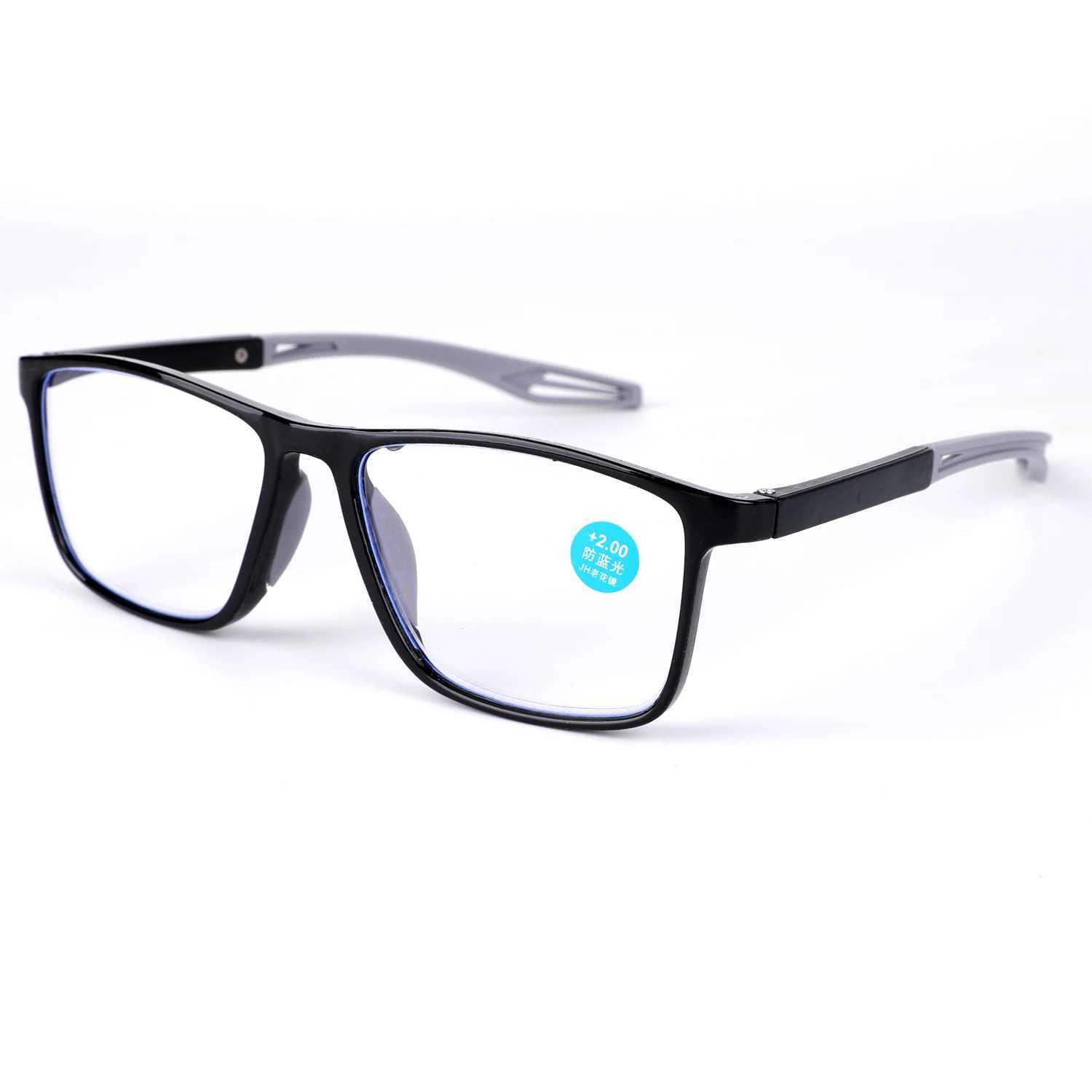Soft multifocal progressive reading glasses anti blue light multifocal senior glasses mens large frame glasses W240906