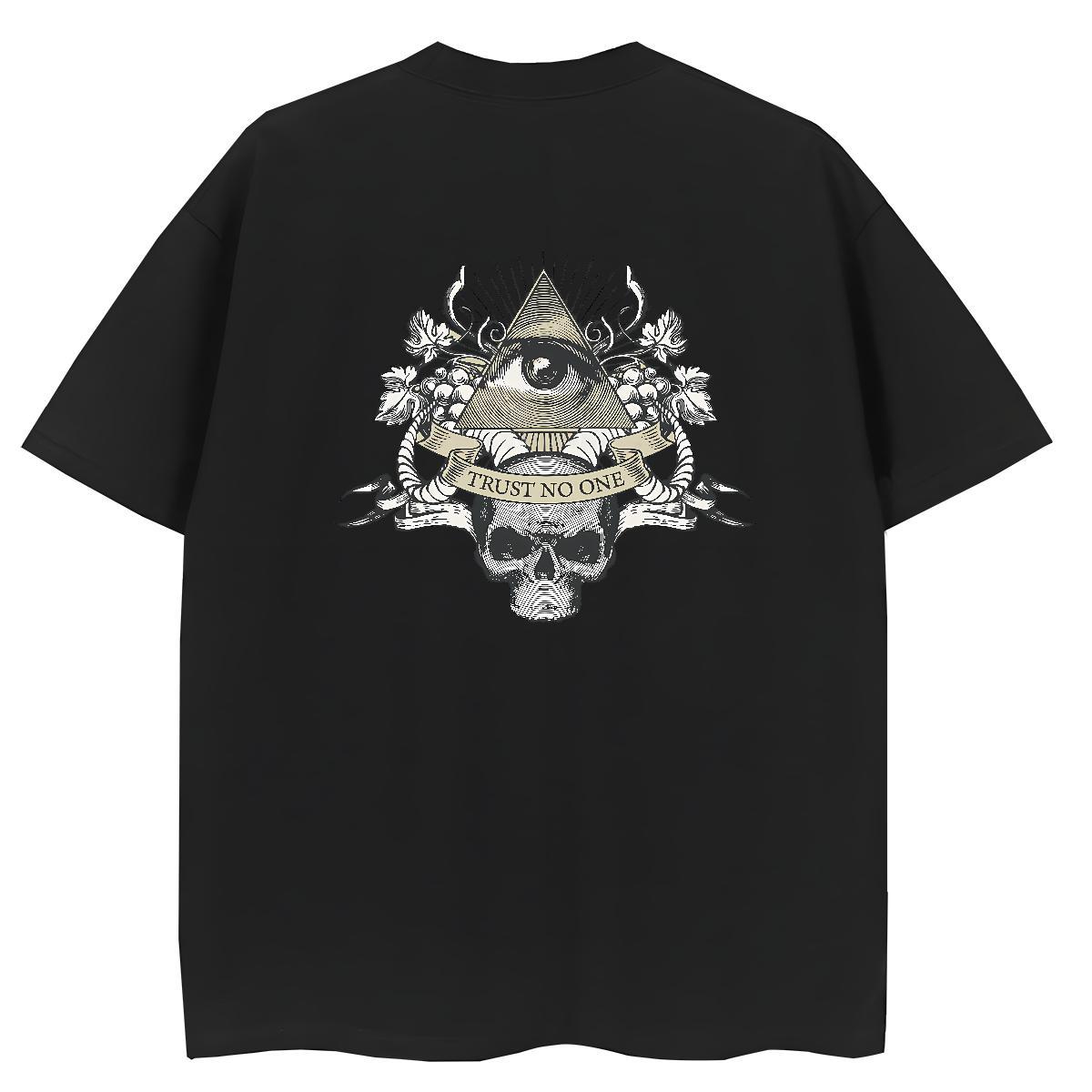Casual New T shirt 230g Cotton Breathable Casual Daily Wear eye of the devil Couples T Shirts Designer DIY Anime Printed Tops Tees