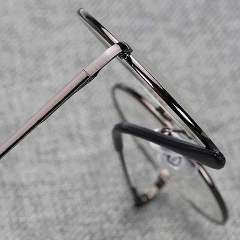 Literary Vintage Round Frame Myopia Glasses Diopter-1.0-1.5-2.0-2.5 3.0 3.5 4.0 Neutral Anti Radiation Low Beam Glasses W240906