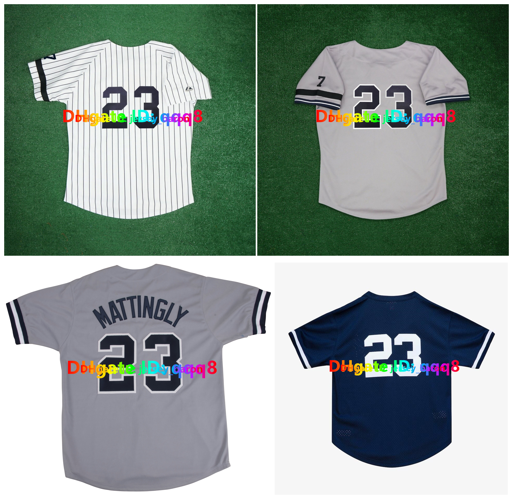 Don Mattingly 1995 Baseball Jersey Cooperstown Mens Blue Grey White Size S-3XL