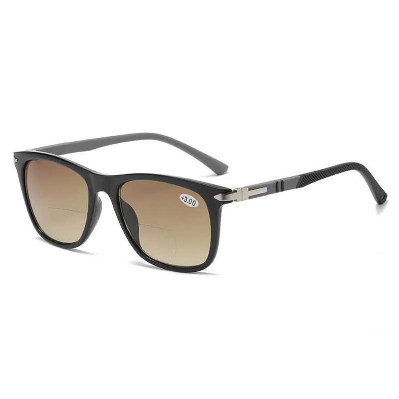 Sunglasses for women and men bifocal sun reading glasses UV sunshade glasses elder glasses square+1.0+1.5+2.0+2.5+3.0+3.5 W240907