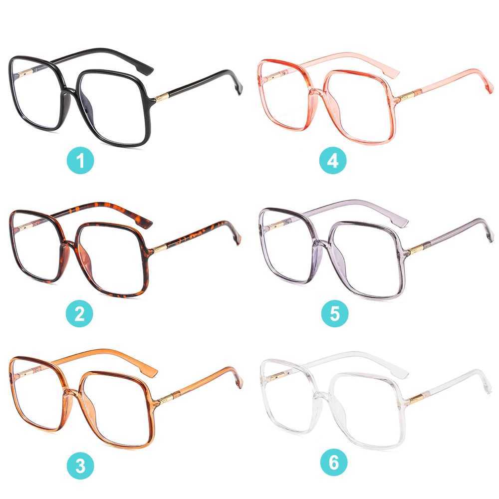 1 piece of womens fashionable metal oversized glasses blue light blocking mens retro square glasses frame optical glasses W240906