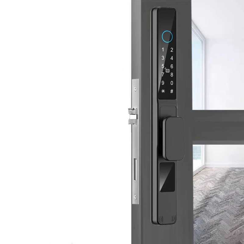 TTLock application IP65 waterproof intelligent fingerprint password RFID lock for sliding frame glass doors CL240920