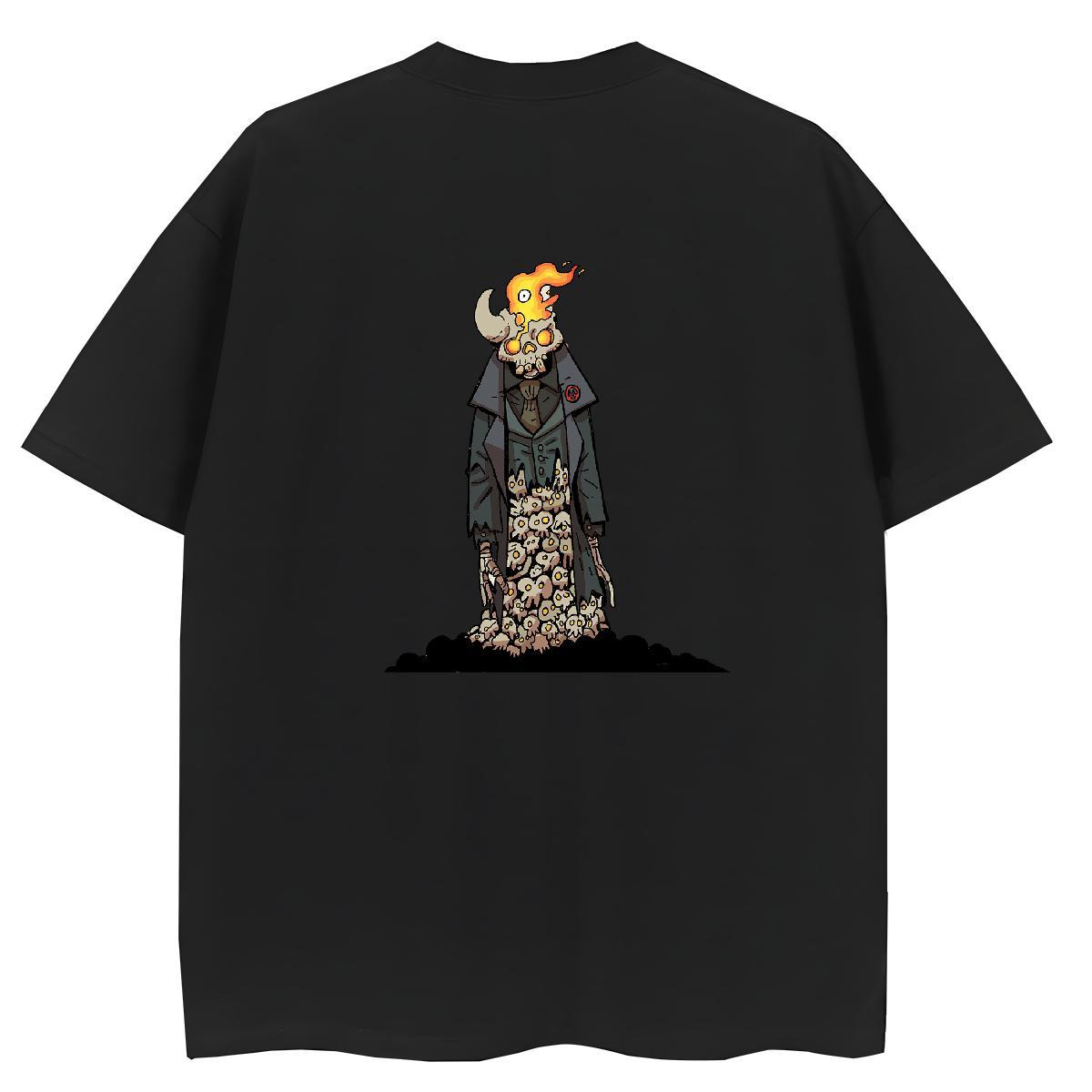 Designer T shirt 100% Cotton 230g Crew Neck Breathable Casual Daily Wear skull Tshirt for Man Woman High quality Black White Clothes Shirt