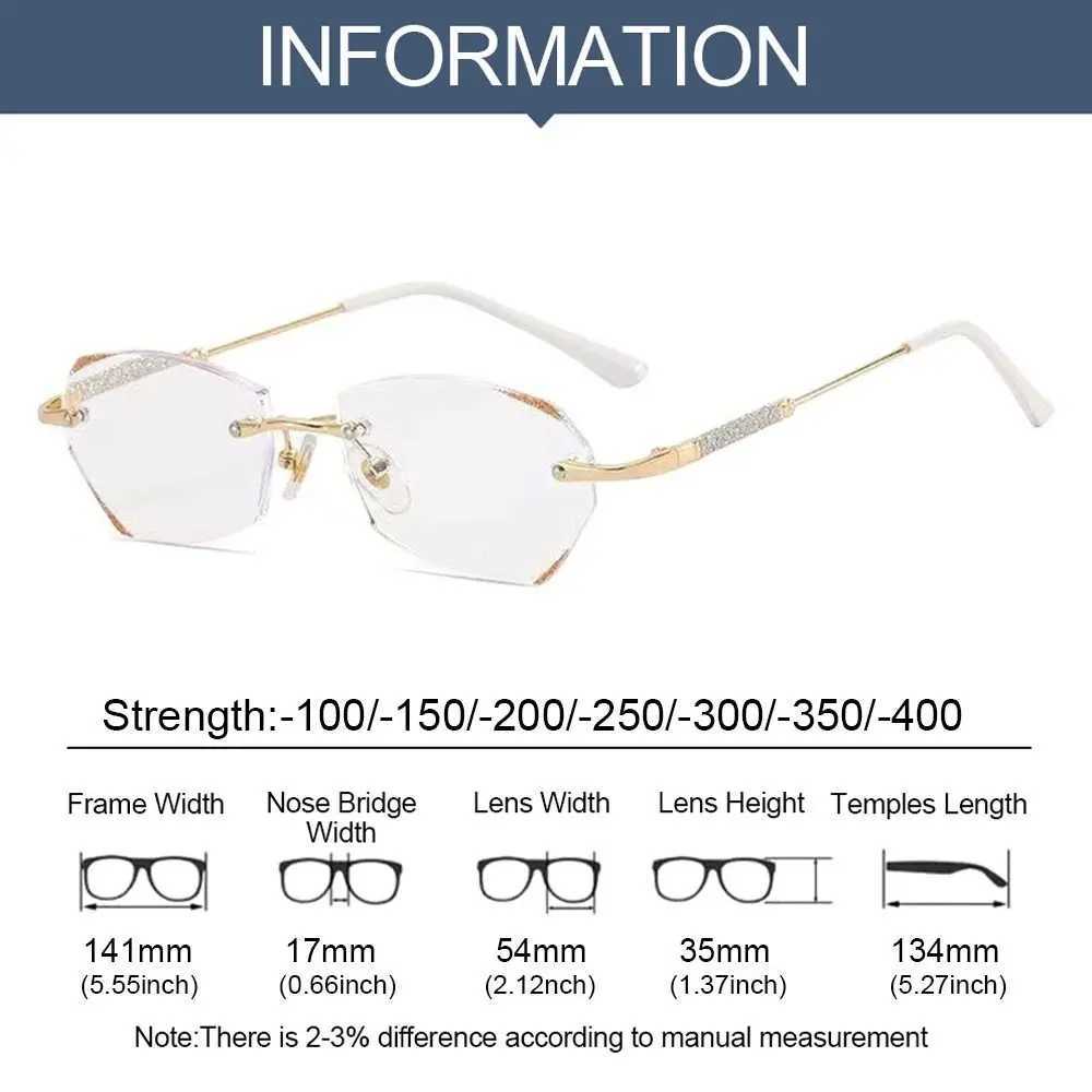 Mens womens portable diamond visual care ultra light frame Myopia glasses anti blue light glasses W240906