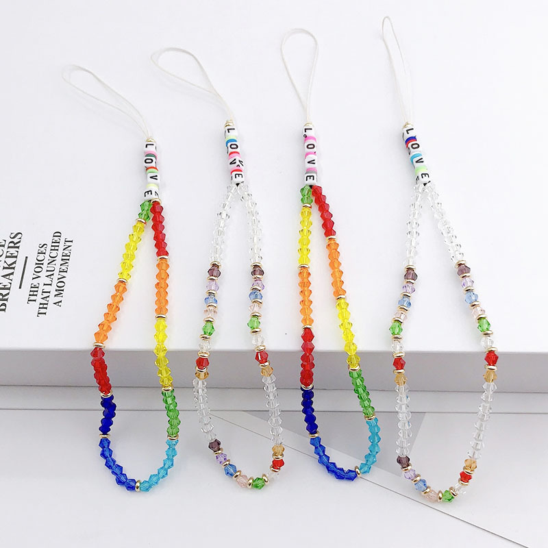 New European and American Colorful Phone Chain Handmade DIY Bead Anti Loss Phone Chain