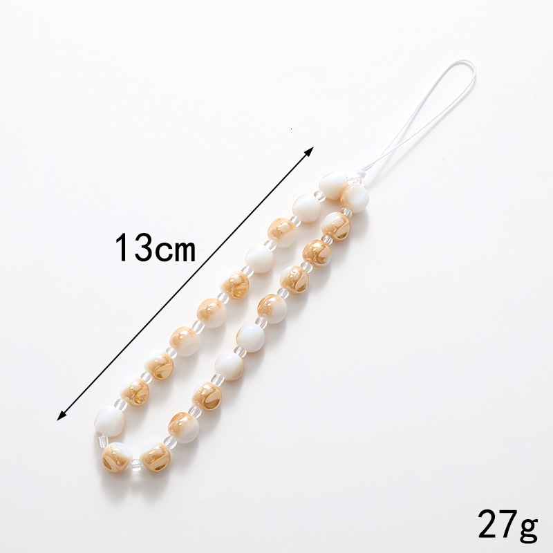 Beaded bow mobile chain, case ornament, anti fall wrist strap, short phone hanging rope for women