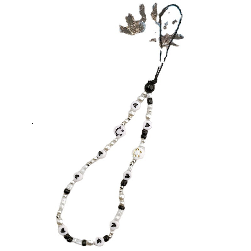 Yilian's New Soft Ceramic Chain DIY Case Phone Handmade Beaded Smiling Face Anti Loss Rope