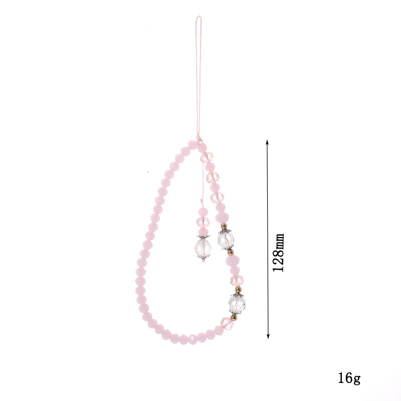 Yilian New Creative Crystal Chain Fashion Flat Bead Anti Loss Phone Hanging Rope Short Pendant for Women