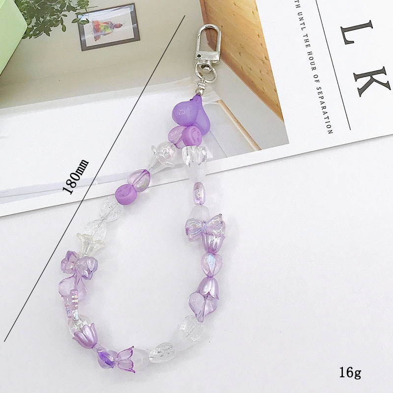 Yilian's new acrylic mixed color pendant DIY phone case handmade bead earphone bag hanging accessories for women