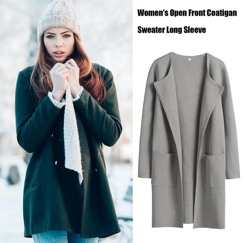 Womens cardigan wool sweater womens long sleeved 240906