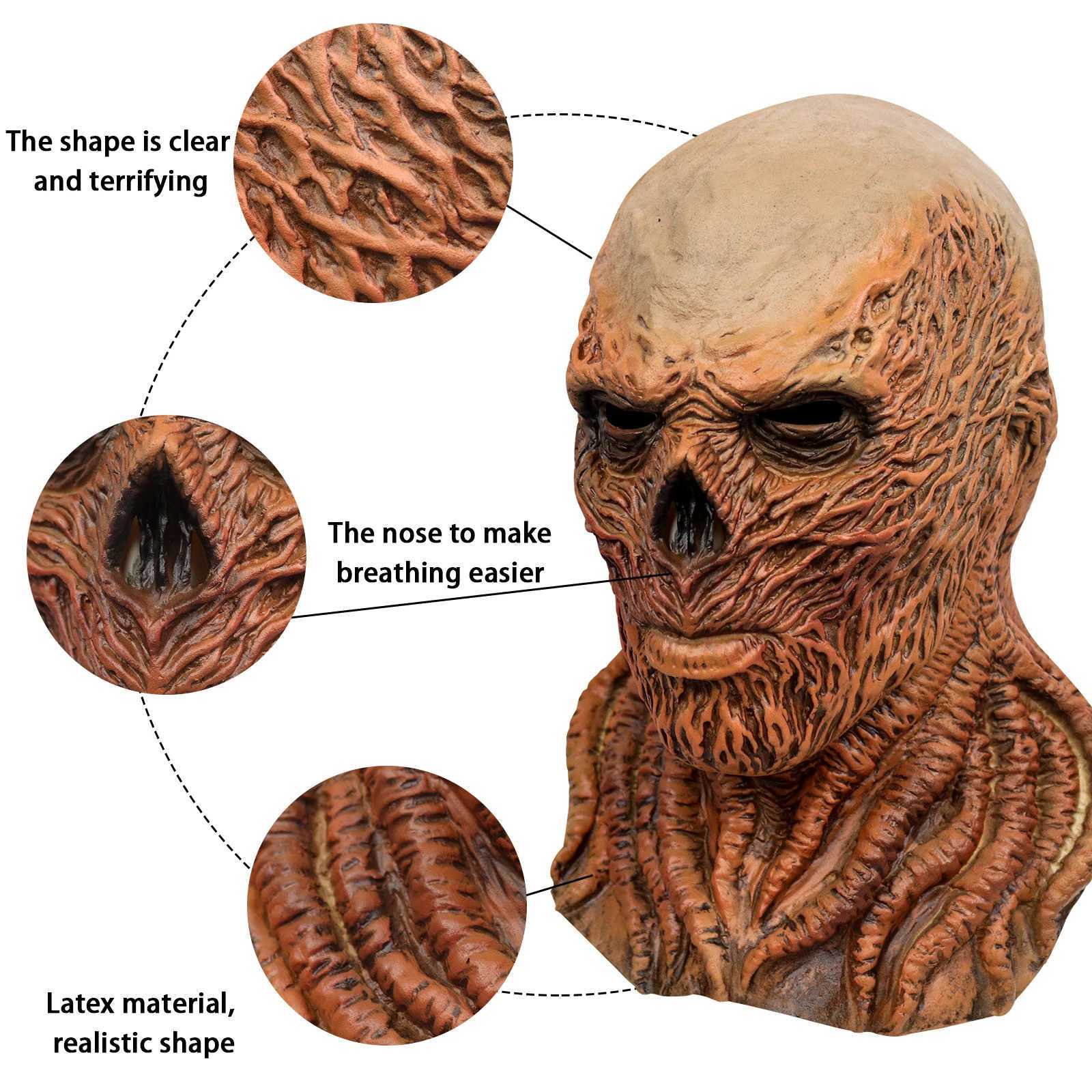 Vecna Strange Thing Mask Horror Devil Full Face Helmet Monster Latex Masks Halloween Carnival Party Costume Props Accessories M240906