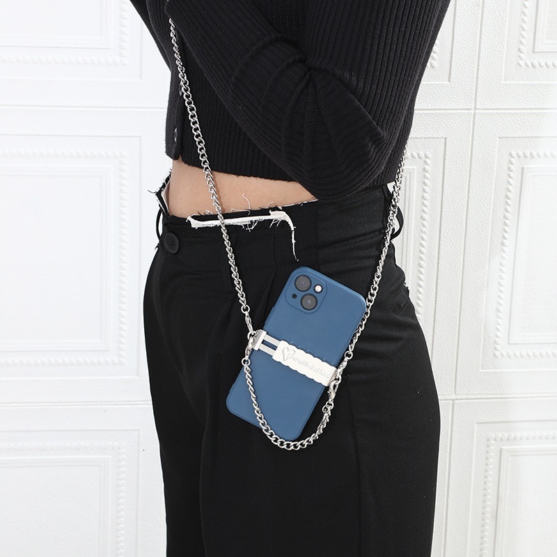 Metal clip with crossbody rope, backable high-end chain, phone case, neck hanging chain for men and women
