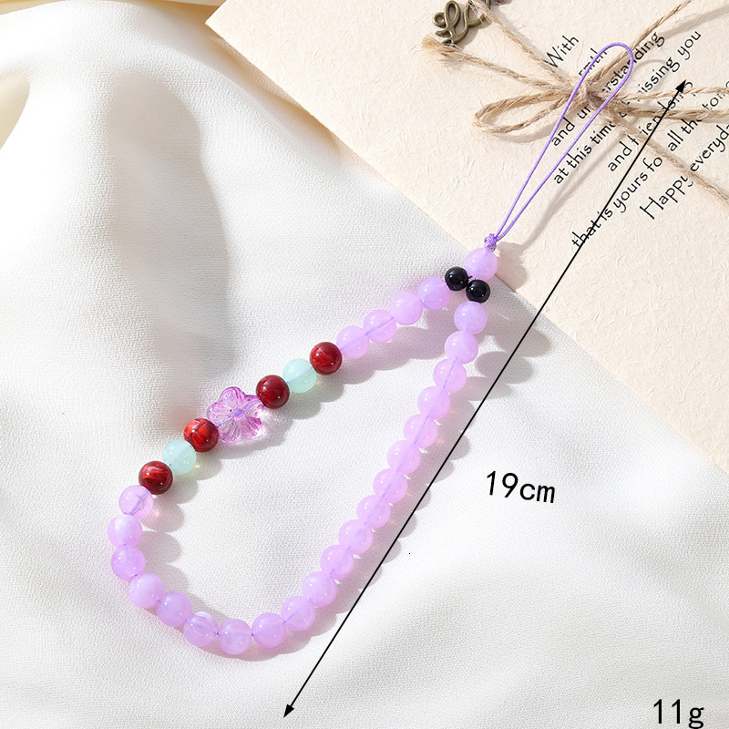 Ins new purple jade crystal bead chain, Chinese style CCD camera, mobile phone rope, hanging chain for women
