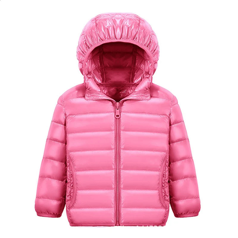 Kids Puffer DucK Down Winter Jackets for Boys Ultra Light Portable Hooded Girls Down Coat Overalls for Children Baby Down Jacket 240906