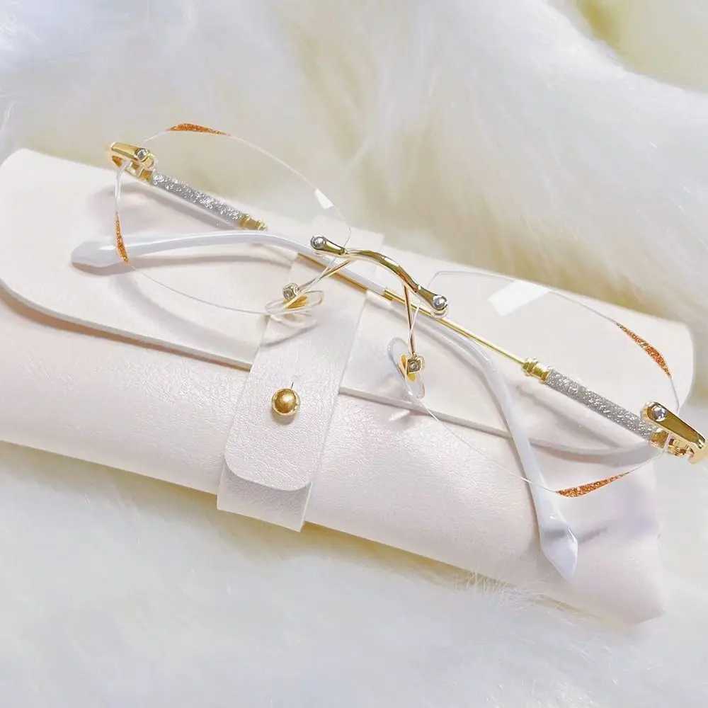 Mens womens portable diamond visual care ultra light frame Myopia glasses anti blue light glasses W240906