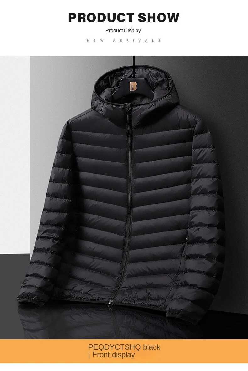 Winter lightweight down jacket mens slim fit cotton lined clothing mens warm jacket short cotton lined jacket W240906