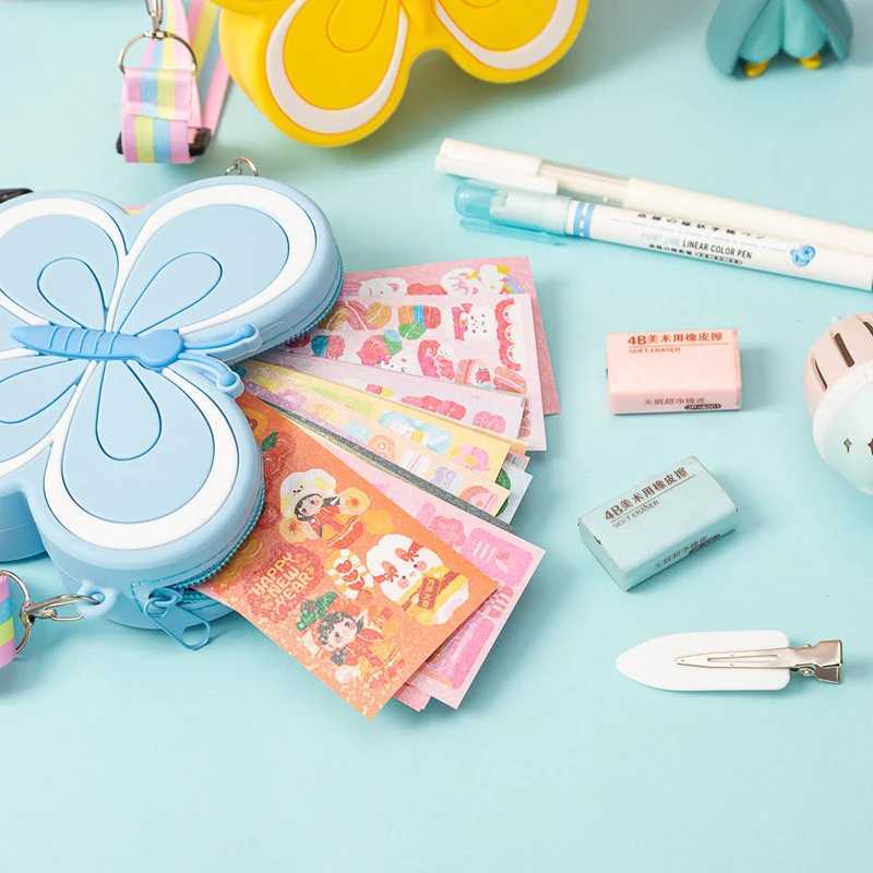 Cute childrens silicone shoulder bag cute butterfly shaped baby girl cross bag candy color childrens mini coin wallet W240906