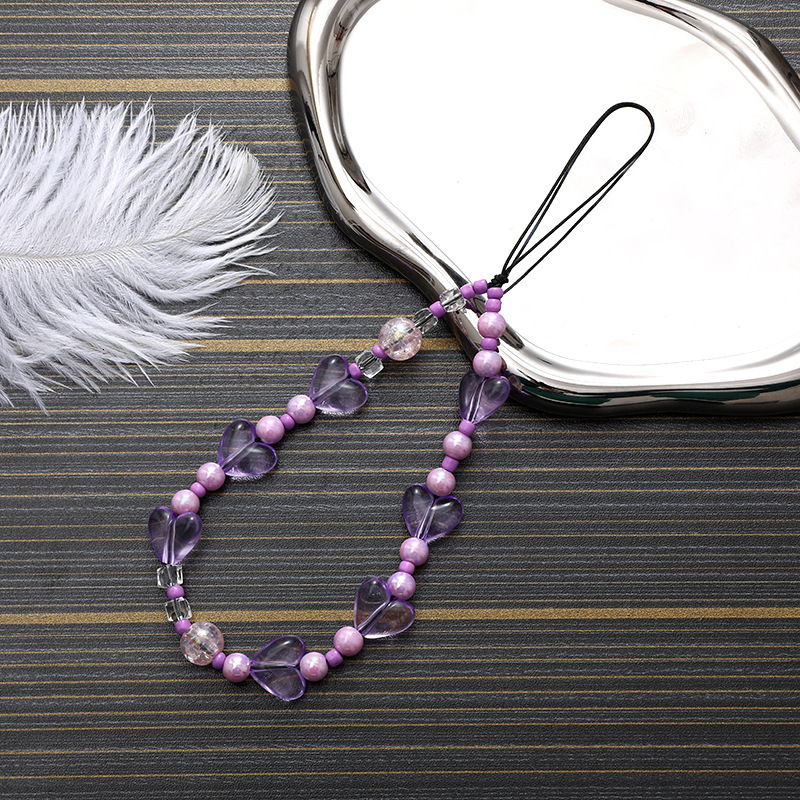 Yilian's new love bead rope, phone case, keychain pendant, creative and personalized anti fall chain hanging decoration