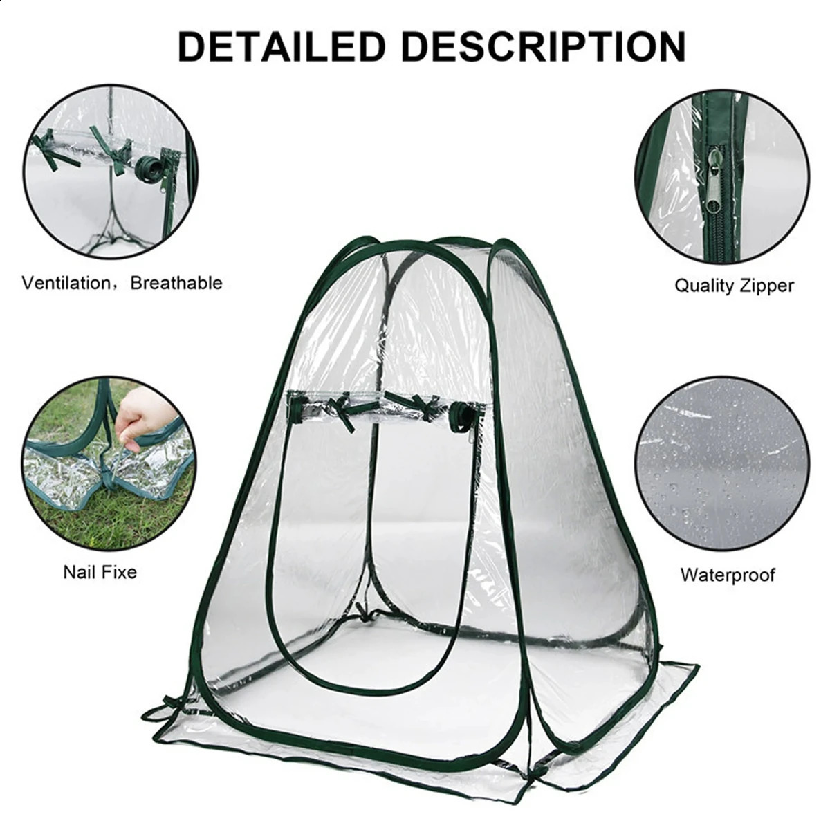 Mini popup greenhouse tent PVC folding transparent plant shelter portable garden flowers juicy vegetables and fruits warm room 240906