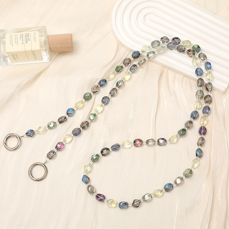Alien crystal beaded chain case pendant light luxury texture phone strap for women