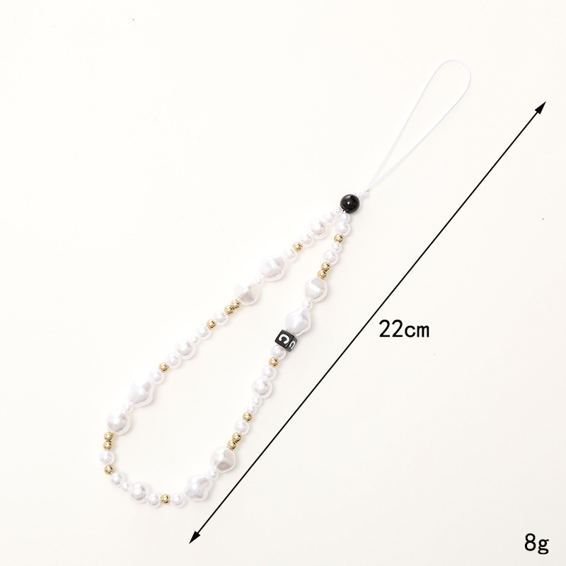 Korean version of Xiaoxiangfeng pearl chain, case, accessory, short phone hanging rope, anti fall wrist strap for women
