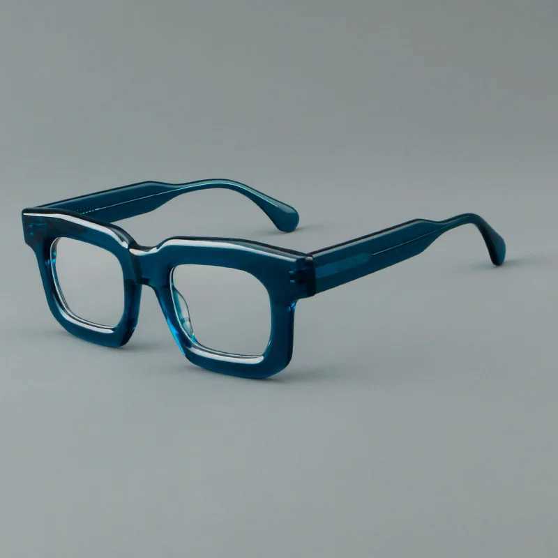 Vintage Acetic Acid Square Glasses Frame for Men Vintage Glasses Frame Luxury Brand Design Optical Glasses Prescription Customization W240906