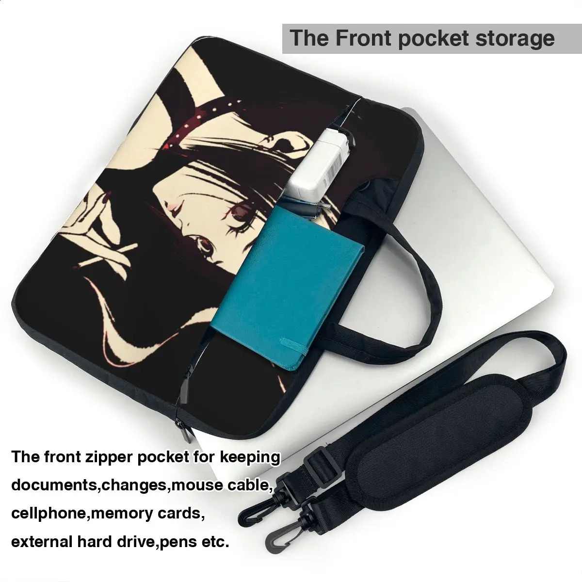 Notebook bag protected by Japanese anime Nana Osaki suitable for Macbook Pro 13 14 15 printing laptop bag 240903