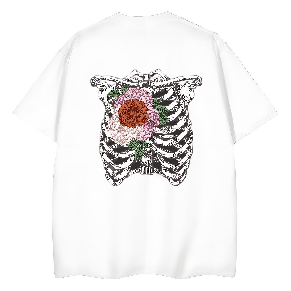 2024 Casual T-Shirts for Women 230g Pure Cotton Breathable Crew Neck Casual Sport skull Womens Tshirts Free Shipping Skull Polos