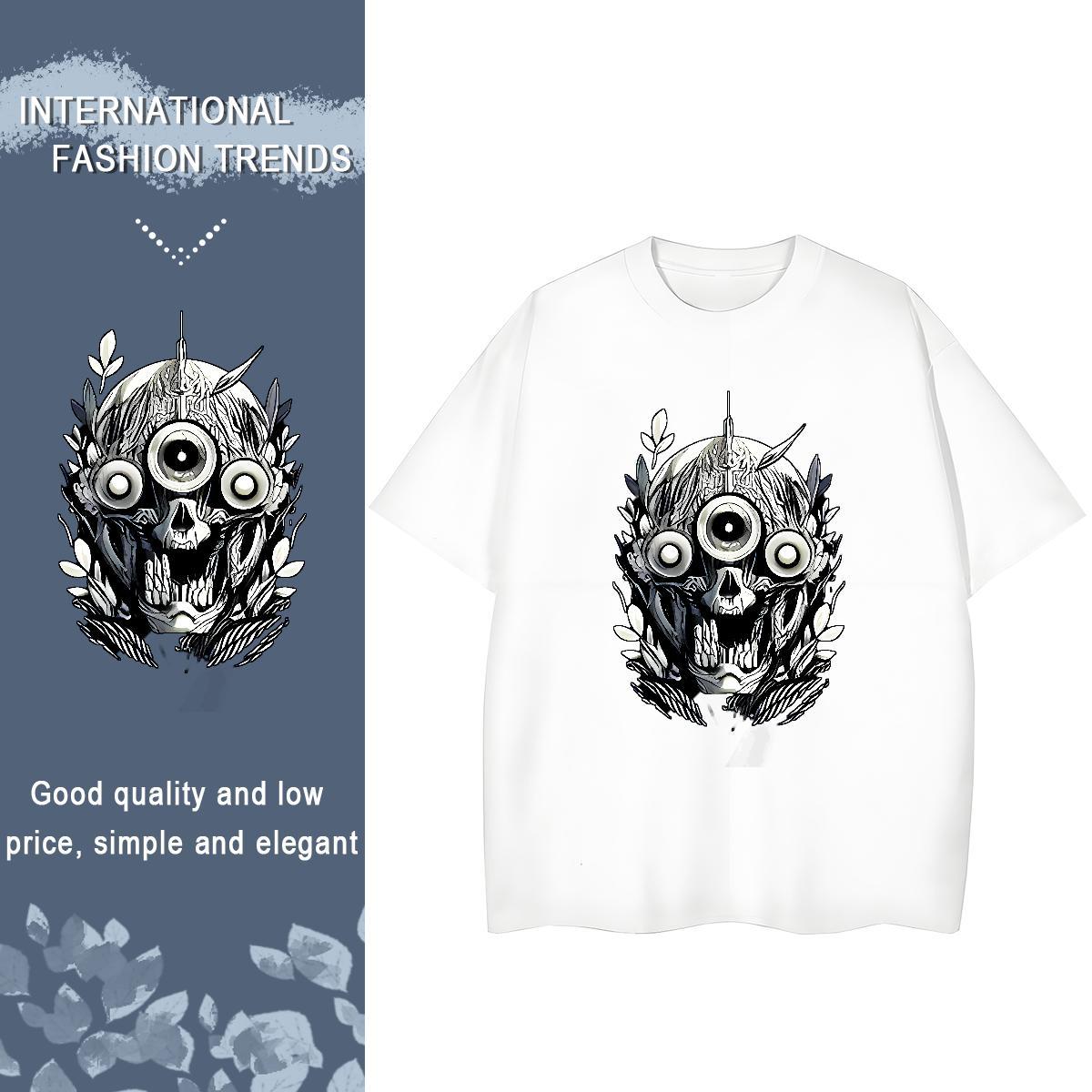 Designer T Shirts Women 230g 100% Cotton Crew Neck Breathable Casual Beach skull Women Tshirts 5A Oversized L-4XL Top Tees