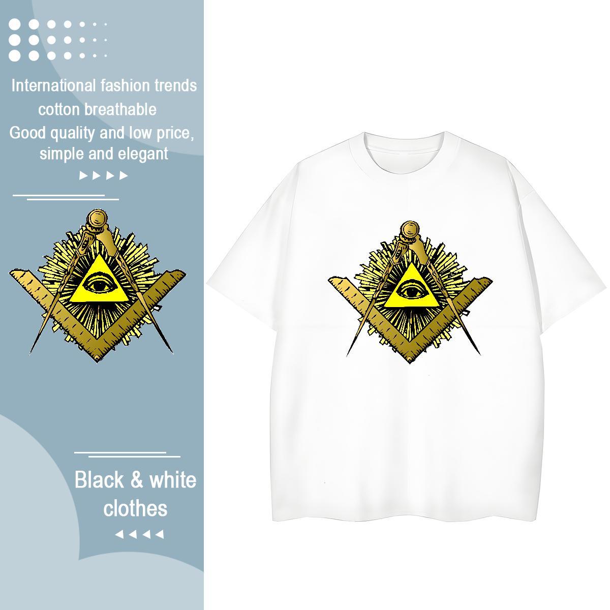 Factory Direct Women T Shirts 230g Cotton Breathable Soft Daily Outfit eye of the devil Unisex Tshirts Loose Oversized L-4XL Top Tees