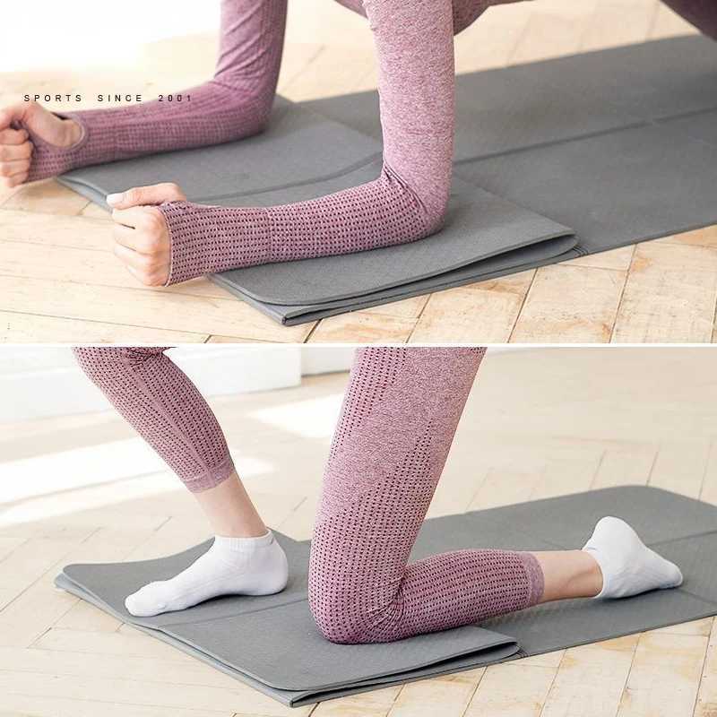 Folding yoga mat environmentally friendly TPE folding travel fitness exercise mat double-sided anti slip yoga Pilates and floor exercise W240906