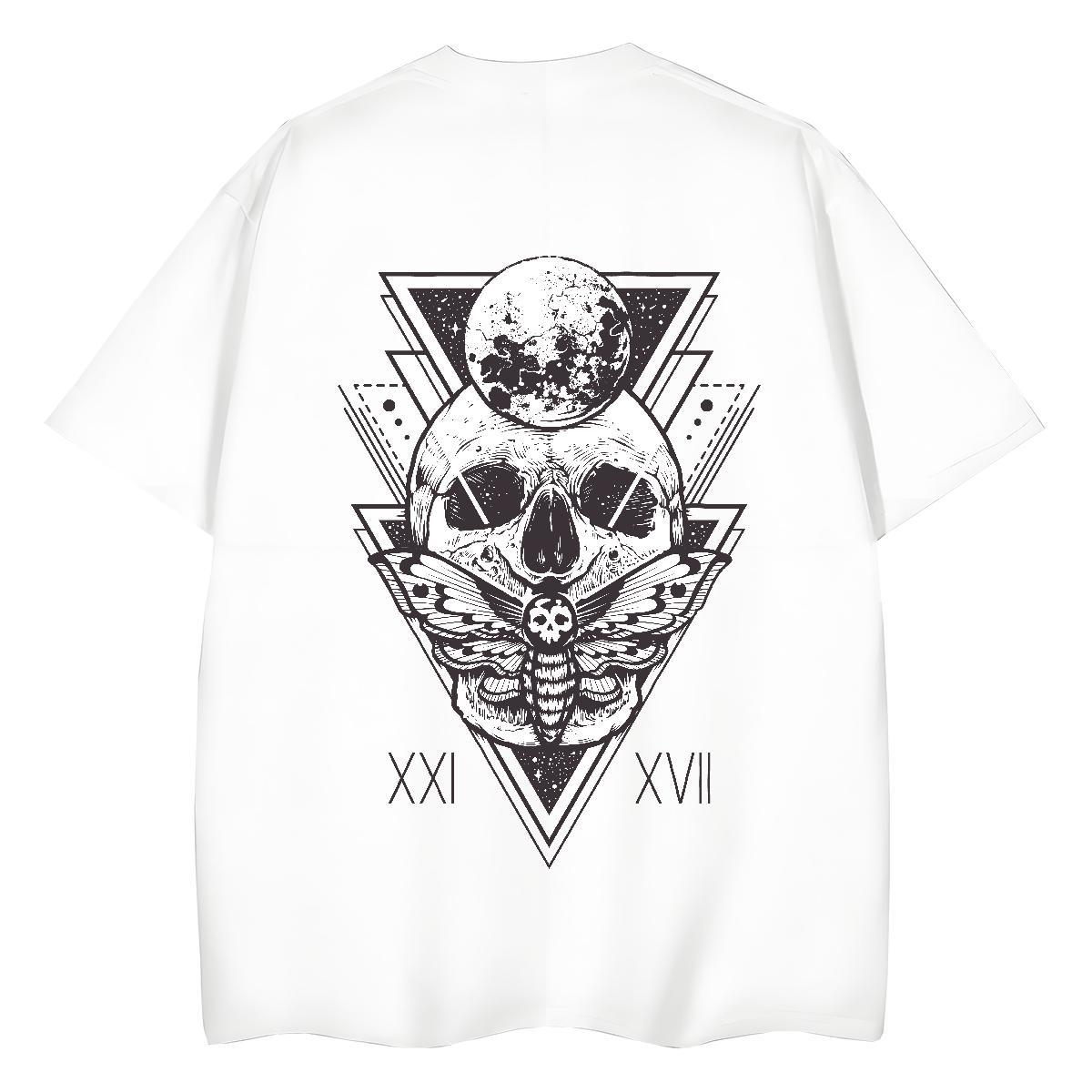 Fashion Casual T Shirt For Woman 230g Pure Cotton Breathable Crew Neck Casual Sport skull Unisex Tshirts Free Shipping Customized Print Clothes