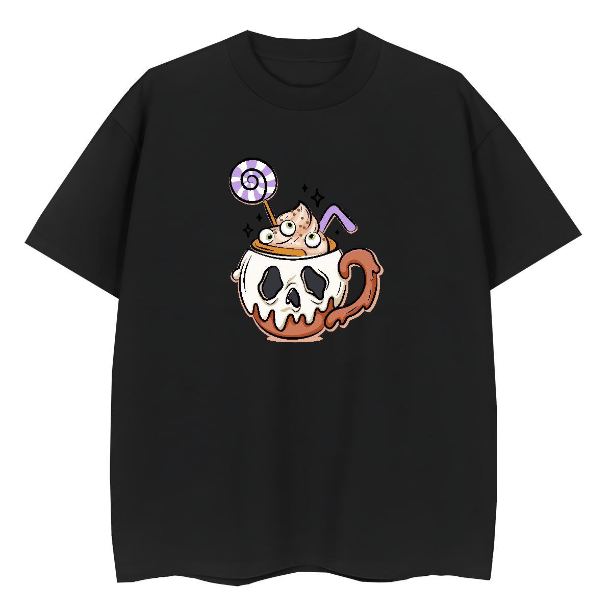 Fashion New T-Shirts for Women 230g 100% Cotton Short sleeve Soft Street Wear skull Women Tshirts Comfortable Customized Print Clothings