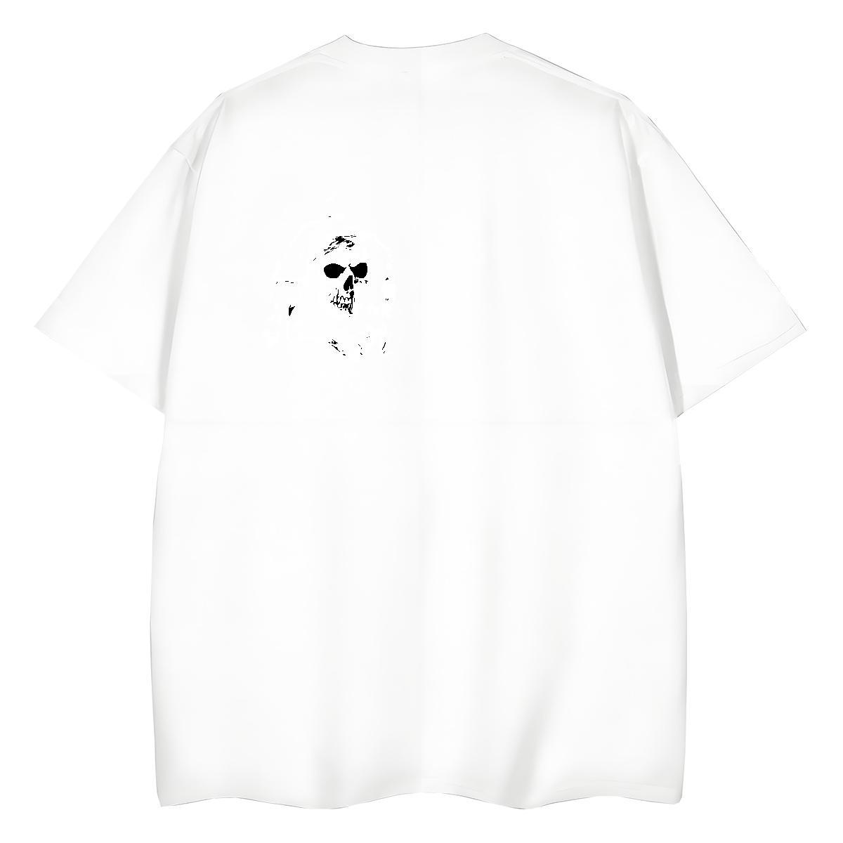 Fashion New T-Shirts 230g Cotton O Neck Short Sleeves Street Wear skull Woman Tshirt High quality Plus Size Custom Top Tees