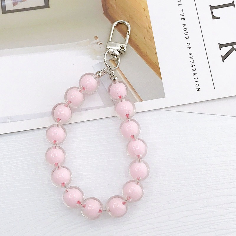 Yilian Jewelry Acrylic Candy colored Beaded Earphone Protective Cover Pendant Girl Keychain Bag Hanger
