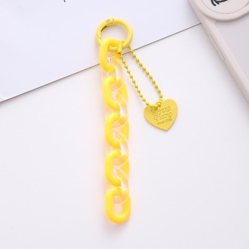 Colorful jelly acrylic chain pendant ins summer love protection cover hanging decoration car keychain