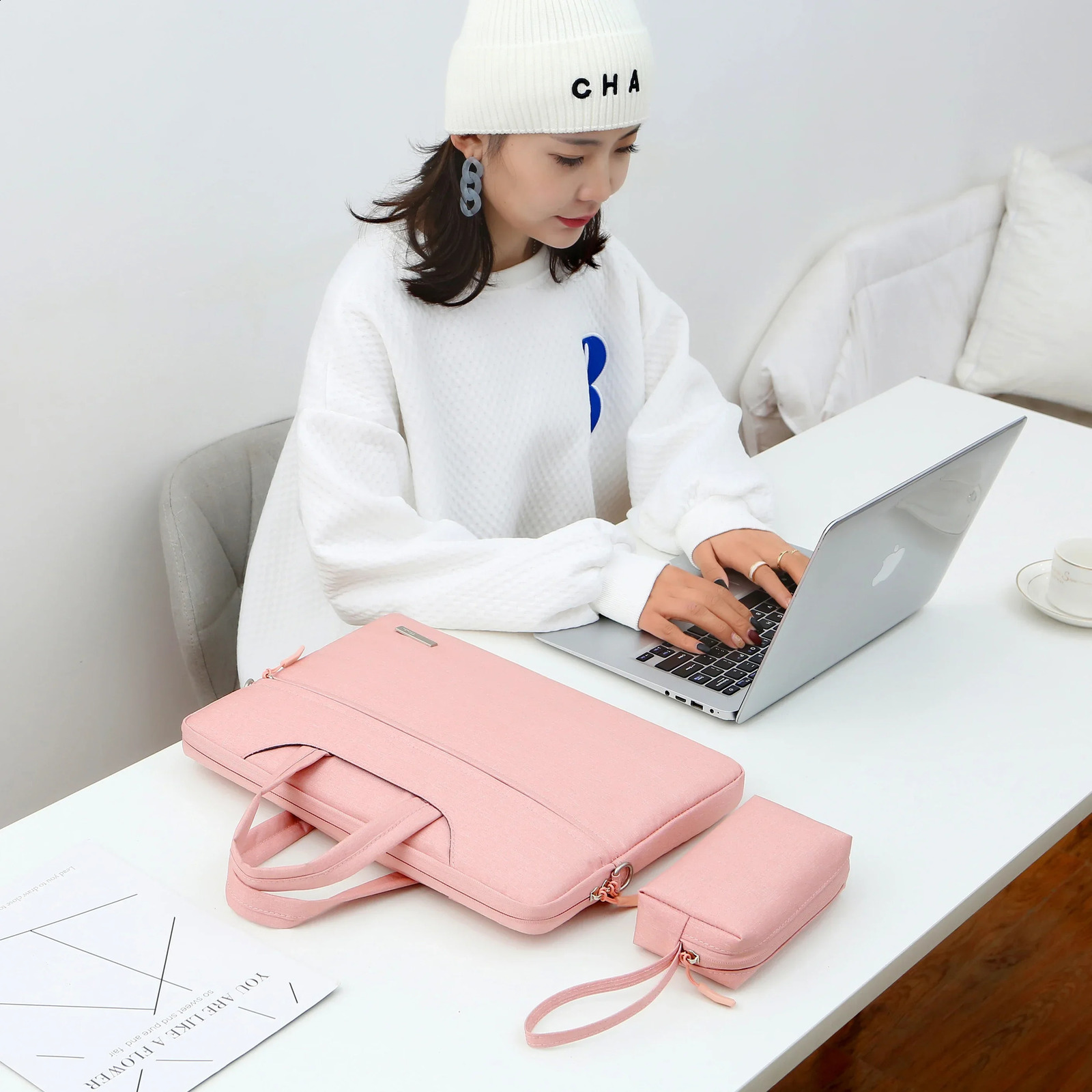 Laptop bag cover 12 13.3 15.6 14 inch shoulder bag Laptop bag suitable for Macbook Air Pro M1 handbag briefcase 240903