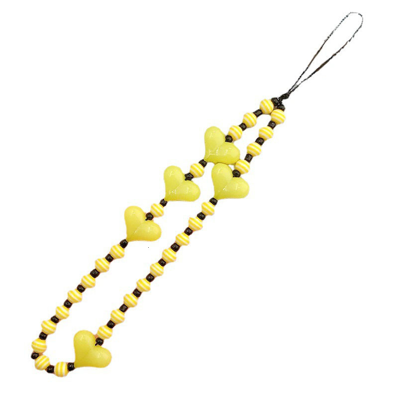 Yilian New Acrylic Love Chain DIY Jewelry Accessories Handmade Resin Color Bead Phone Rope