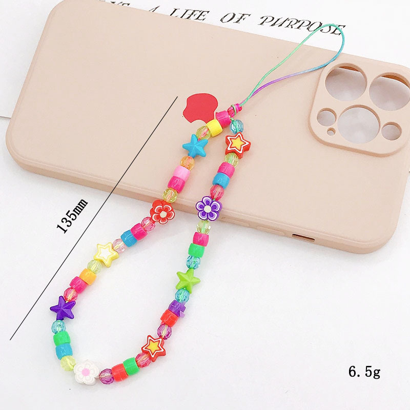 Yilian New Soft Ceramic Beaded LOVE Alphabet Rope Colorful Butterfly Phone Case Hanging Chain Decoration