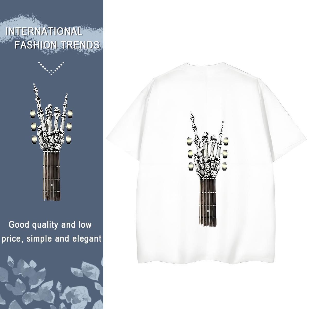 2024 T Shirts Women 230g 100% Cotton Short Sleeve O-Neck Outdoor skull Couples T Shirts Popular Graphic Clothings