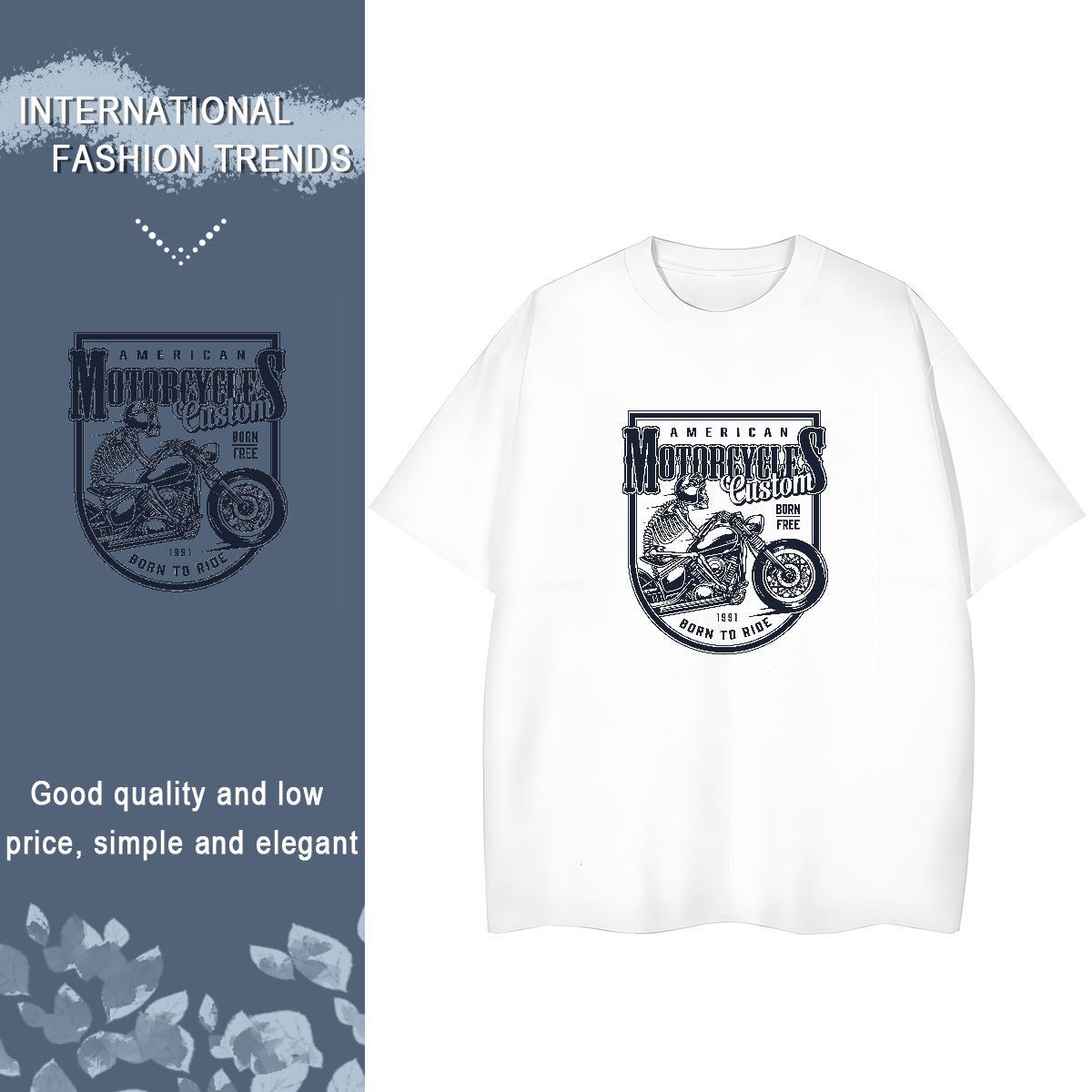 2024 Womens T Shirts 100% Cotton 230g Short Sleeve O-Neck Spring Summer skull Womens Tshirts Female Customized Print Wear