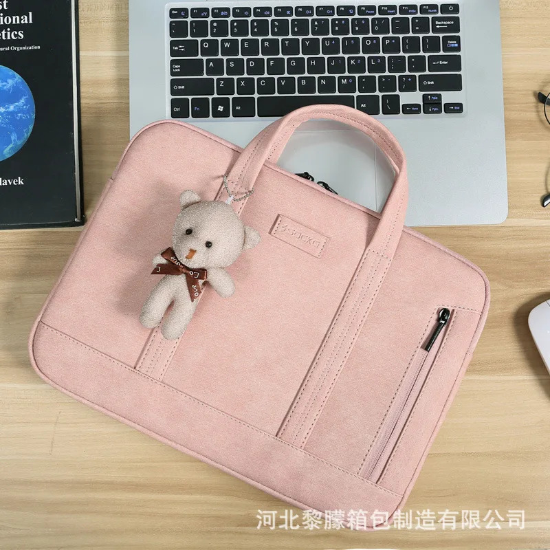 11 12 13 14 15 inch waterproof PU laptop bag male package sLeeve handbag portable Kumon suitable for women 240903