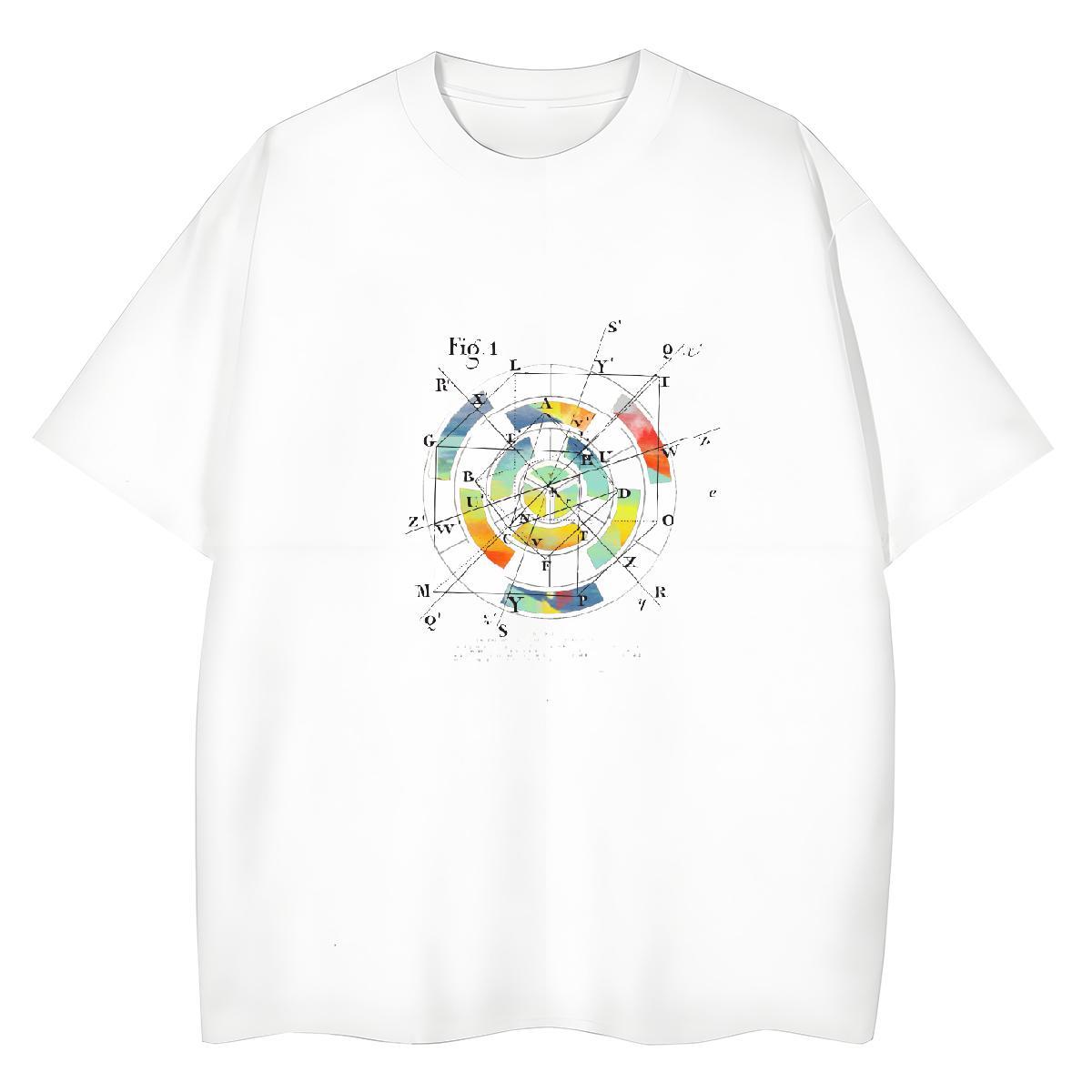 2024 DIY T shirt 230g Cotton Short Sleeve O-Neck Daily Wear math Womens Tshirts Lady Black Oversized Top Shirts