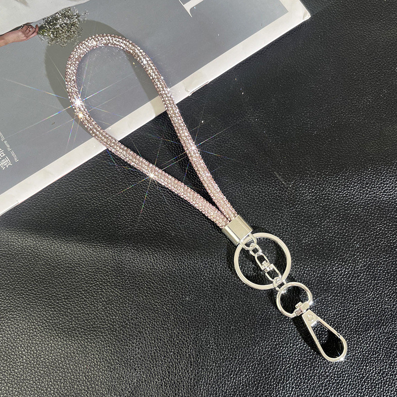 New high-end light luxury rhinestone mobile phone lanyard with inlaid crossbody chain, fashionable and versatile sparkling diamond chain bracelet pend