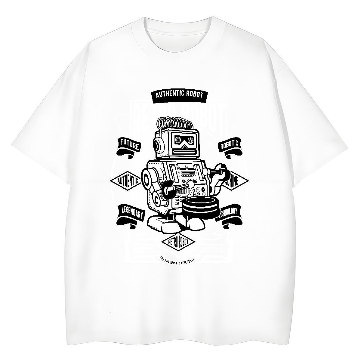 2024 Designer Womens T Shirts 100% Cotton 230g Breathable Short Sleeve Street robot Lady T shirt Nice Cartoon Anime Polos