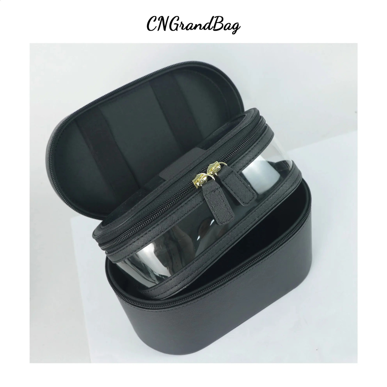 Customisable Name Ladies Saffiano Split Leather Travel Toiletry Case Makeup Organizer Box Dopp Kit Cosmetic Bag Set 240904