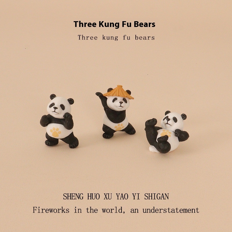 Adorable Kung Fu Panda DIY Mini Scene - Unique Car Ornament with a Touch of Fun